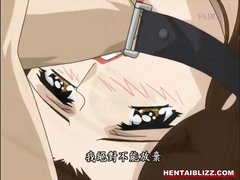 Hentai tied up in every end with muzzle mouth and pussy fucked